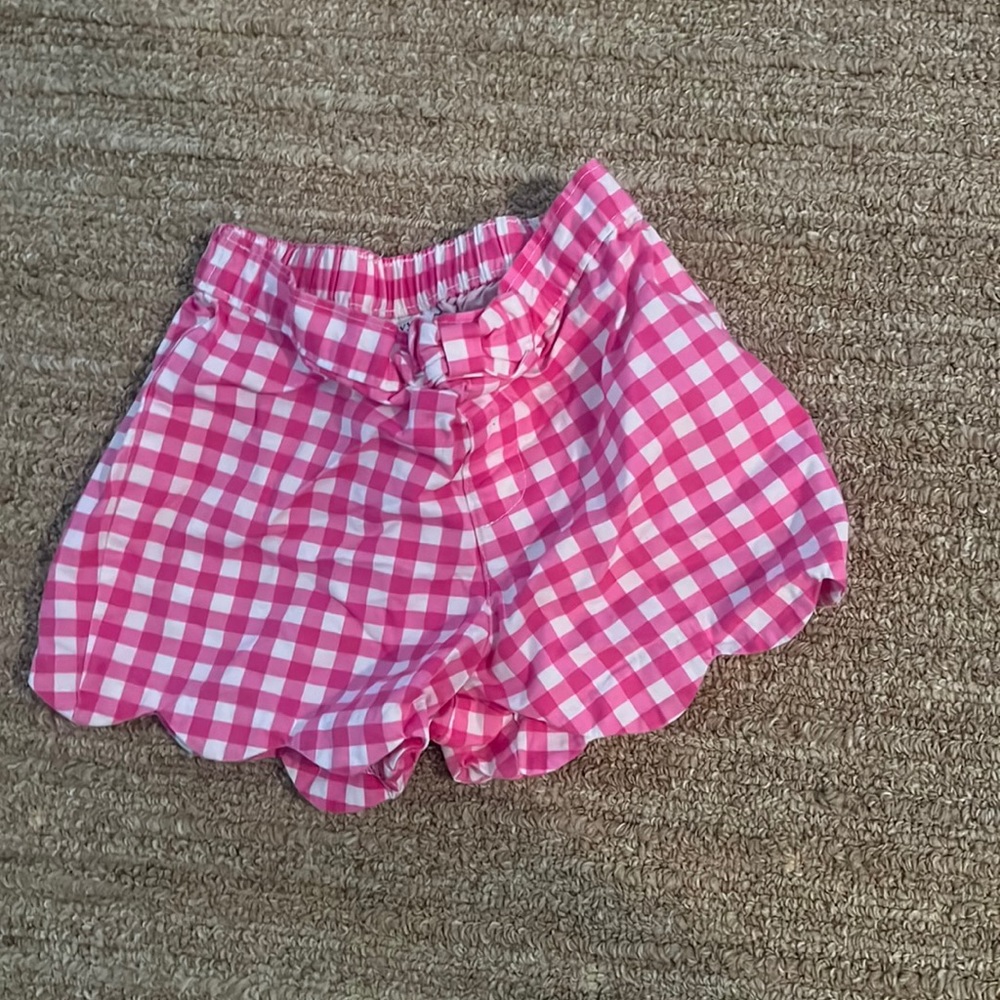 Pink and white gingham shorts